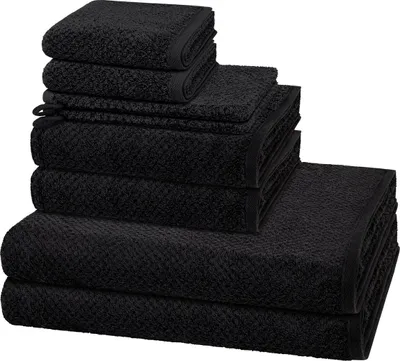 Produktbild von Cawö Pure 2 X Wasch- 2 X Gäste- 2 X Dusch- 2 X Handtuch im Set Elegante Bordüre für stilvolle Akzente, Weiches Material für besten Komfort, Hohe Saugfähigkeit und Pflegeleichtigkeit