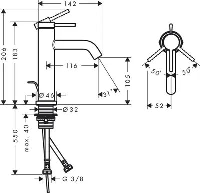 Produktbild von HANSGROHE 73310140 WTM 110 Tecturis S