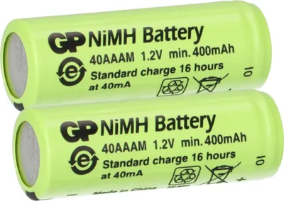 Produktbild von 2x GP Akku 2/3 AAA 1,2V / 400mAh GP40AAAM Micro NiMH Akku Höhe 28,5mm