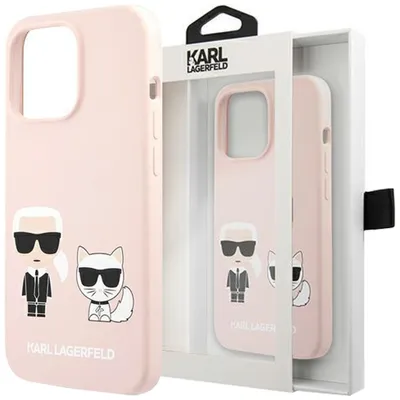 Produktbild von Karl Lagerfeld KLHCP13LSSKCI iPhone 13 Pro / 13 6.1" Hardcase jasno /hellrosa Silikon Karl & Choupette Handytasche