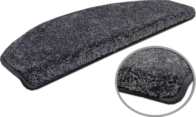 Produktbild von Velours-Stufenmatte Triumph Grau (halbrund) in 2 Größen, Größe / Menge:24x65 cm = 1 Stck.