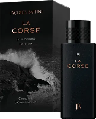 A product shot of a perfume bottle and its packaging.