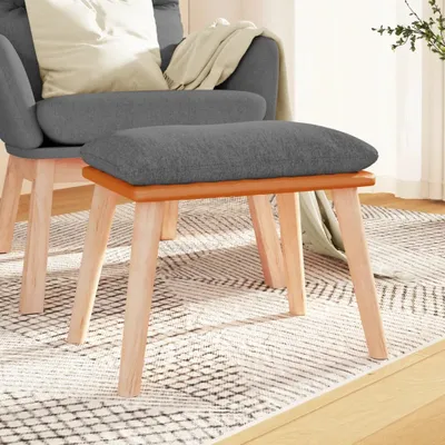 Productafbeelding van Voetenbank, lichtgrijs, 45x29,5x35 cm, bekleed met stof en kunstleer