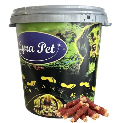 Produktbild von 5 kg Lyra Pet® Kaurollen mit Entenbrust natur in 30 L Tonne