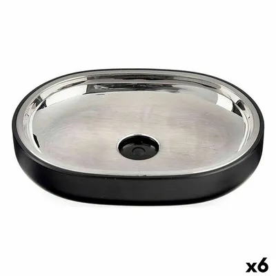Obrázek produktu pro Mýdlenka z černého plastu z nerezové oceli 9,5 x 2,5 x 13 cm (6 kusů)