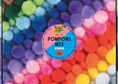 Zdjęcie produktu dla folia 50209 folia pompon mix kolorowe pudełko jumbo, 200 g, różne