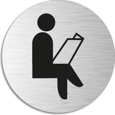 Produktbild von Schild - Wartezimmer | Türschild aus Aluminium | Edelstahloptik selbstklebend  Ø 75 mm