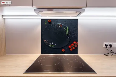 Produktbild von Spritzschutz aus Glas TOMATEN, MIT TOMATEN 60x65cm Küchenrückwand aus Echtglas, für Küche, Herd, Schutz gegen Fett, mit Aufdruck