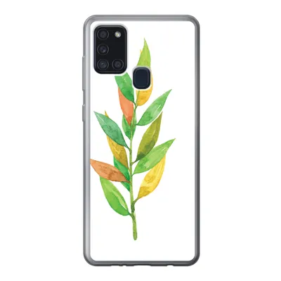 Produktbild von MuchoWow® Handyhülle Schutzhülle Hülle für Samsung Galaxy A21s Aquarelle - Blätter - Pflanzen Silikon Softcase Handy Hülle - Hartschale