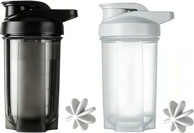 Imagen del producto de Shaker de proteínas de 500 ml, sin BPA, a prueba de fugas, con bola de acero inoxidable, botella deportiva para fitness