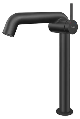 Image de Robinet de salle de bain EMKE, noir mat, mitigeur à levier unique en laiton, Kera