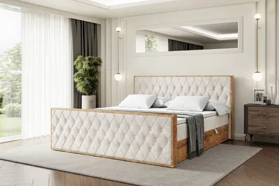 Produktbild von ALTDECOR Boxspringbett mit Matratze und Lattenrost, Topper, Fußteil,Polsterbett mit Bettkasten, Bett mit Stauraum H4-Matratze, Doppelbett, Boxbett  - LOLLI5-Z - 160x200 - Beige Casablanca