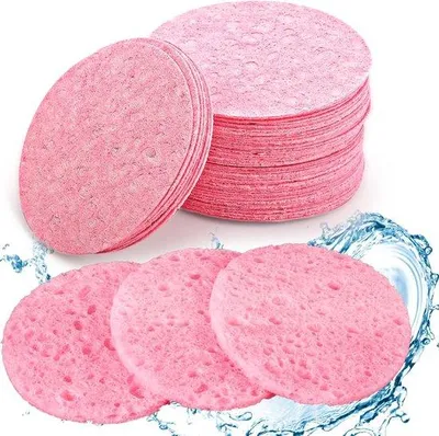 Produktbild von Gesichtsschwämmchen – 50 Stück – 7,5 cm – Komprimierte Gesichtsschwämmchen – Wiederverwendbar – Kosmetischer Schwamm – Peeling-Schwamm – Für Hautpflegeexperten – zur Gesichtsreinigung
