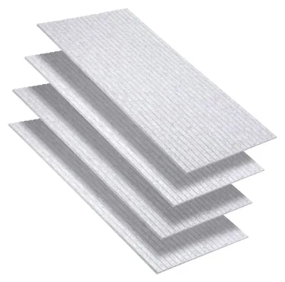 Immagine prodotto di Eikuavons, 4 pannelli acustici autoadesivi, pannelli fonoassorbenti ad alta densità, pannelli murali a listelli verticali, colore grigio chiaro