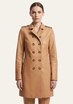 Produktbild von Eleganter Soft-Camel Trenchcoat aus Lammnappa - Größe: M