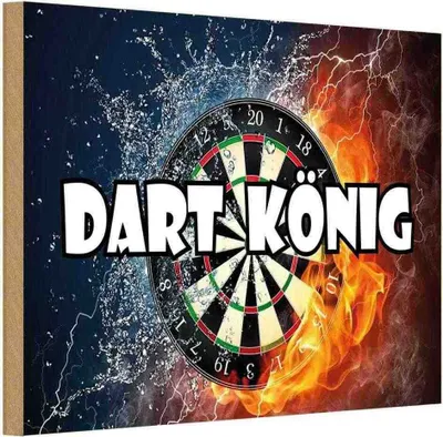 Produktbild von vianmo Holzschild 12x18 cm Darts Dart König Sport Hobby