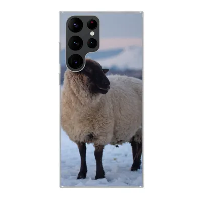 Produktbild von MuchoWow® Handyhülle Schutzhülle Hülle für Samsung Galaxy S22 Ultra Schaf - Schnee - Berg Silikon Softcase Handy Hülle - Abbildung