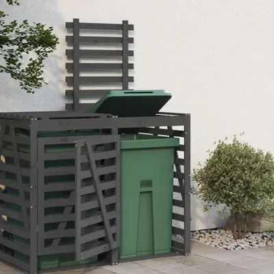 Obrázok produktu pre Predĺženie ma úložný box na odpadkový kôš sivé masívna borovica