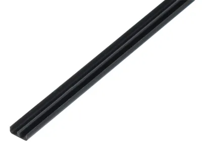 Image de Alberts 499051 Profilé de guidage inférieur, plastique, noir, 1000 x 18 x 5 mm, set de 13 pièces