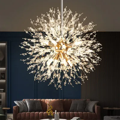 Produktbild von Deckenleuchten Löwenzahn Kristall Kronleuchter,Ohne Lichtquelle,G9-Lampenfassung, ohne Leuchtmittel,Benötigt 8 Glühbirnen, Deckenlampe, φ40cm