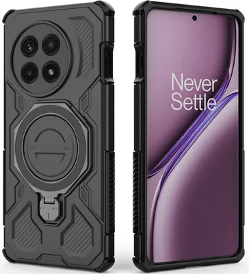 Produktbild von Robuste Handyhülle für OnePlus Ace 5 / Ace 5 Pro /OnePlus 13R mit Ringhalter Ständer Stoßfest, Magnetisch, Dual-Layer Schutz Schwarz