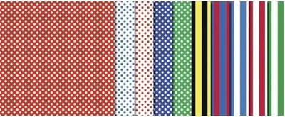 Immagine prodotto di Fogli piegati a righe/punti 20x20cm PU=100 fogli 10 colori assortiti