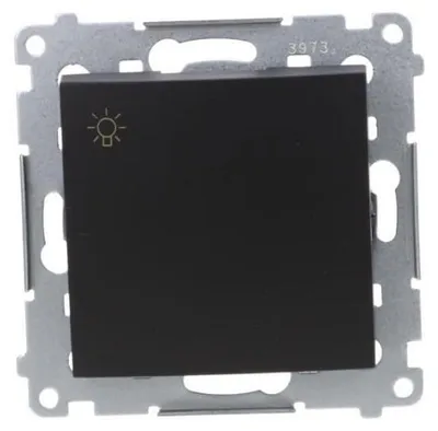 Immagine prodotto di Simon 54, pulsante illuminato (modulo), 10A, 250V, con morsetti a molla, colore nero opaco, modello DS1.01/49