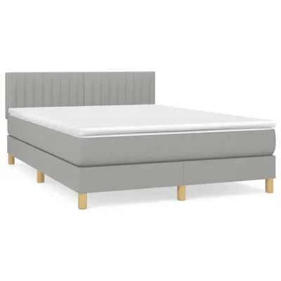 Productafbeelding van vidaXL Boxspringbed met matras, lichtgrijs, 140x190 cm, gestoffeerd