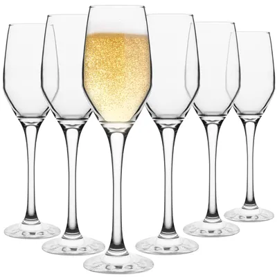 Champagnerflöten-Set 6er, 230 ml, Kristallglas, spülmaschinenfest