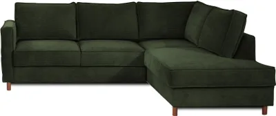 Produktbild von Best Mobilier Jake, Ecksofa, Grün, 5 Sitz(e), Jake, Samt, Holz