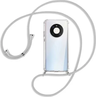 Produktbild von Handykette Backcover-Schutzhülle mit Band (Metall silberfarben) für Huawei Mate 40 Pro - silbergrau