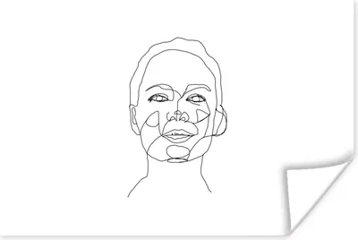 Produktbild von MuchoWow® Poster Strichzeichnungen - Frauen - Gesicht 120x80 cm - Bilder