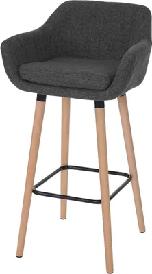 Obrázek produktu pro Barová židle Malmö T381, barová židle s certifikátem MVG  textil, tmavě šedá