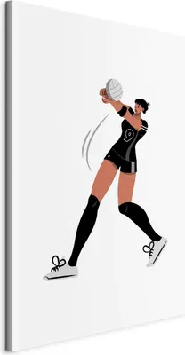 Produktbild von Italienischer Leinwand Leinwandbild - Female Volleyball Player Illustration 80x120 cm Abstrakt i-B-10055-b-a