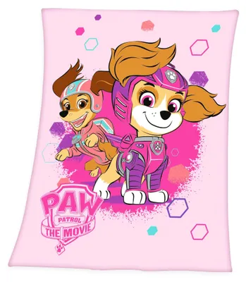 Produktbild von Herding Fleecedecke 130x170cm Paw Patrol The Movie Kuscheldecke Rosa Kinder Decke Fleece