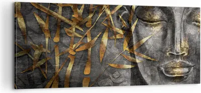 Produktbild von Bild auf Leinwand - Leinwandbild - Einteilig - Buddha Gold Bodhisattva - 100x40cm - Wand Bild - Wanddeko - Wandbilder - Leinwanddruck - Bilder - Wanddekoration - Leinwand bilder - AB100x40-4442