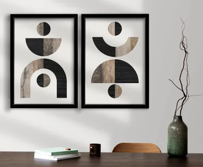 Obrázok produktu pre Wallity, 2P3853NISCT-014, Dekoratívny obraz v ráme z MDF (2 kusy), 100 % MDF, hnedá, 38 x 53 cm