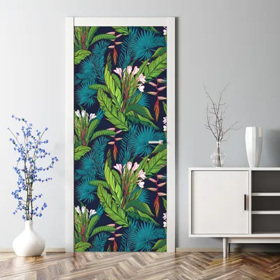Produktbild von Dekorative selbstklebend Klebefolie Türtapete Türaufkleber Aufkleber Tropischer Dschungel 77 x 200 cm