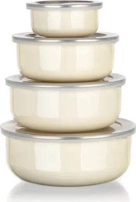 Zdjęcie produktu dla BANQUET Zestaw emaliowanych misek AMANDE, 8 szt