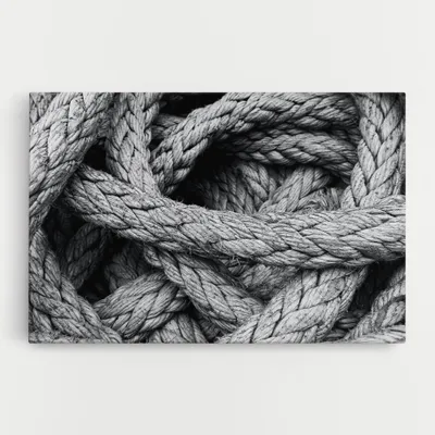 Produktbild von ARTHUB® Leinwandbild 80x120 cm, Gray String | Wohnzimmerdekoration, Hängende Bilder, Wanddekoration, Heimdekoration, Moderne, Schwarz-Weiß