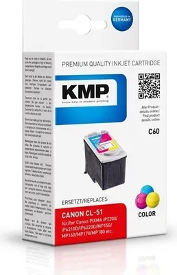 Produktbild von KMP Patrone C60 kompatibel mit Canon CL-51 - PIXMA iP2200 MP150 450 color