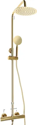 Produktbild von Duschsystem, Thermostatsteuerung, 360° verstellbare Regendusche, Gold
