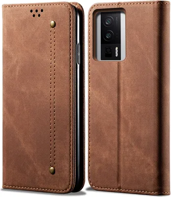 Produktbild von Xiaomi Poco F5 Pro Hülle, Leder Brieftasche Flip Bookstyle Schutzhülle mit Standfunktion für Xiaomi Poco F5 Pro / Redmi K60 / K60 Pro Braun