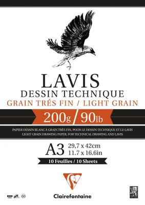 Immagine prodotto di Blok Clairefontaine Lavis Disegno tecnico A3, 10 listů, 200 g