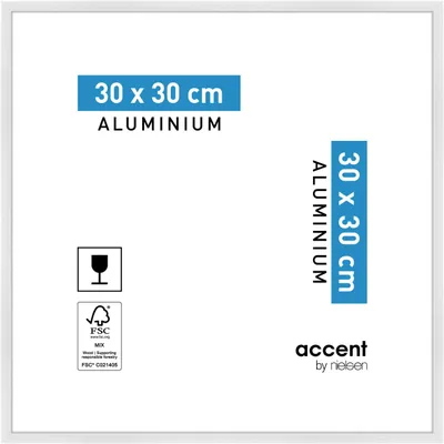 Produktbild von accent by nielsen Aluminium Bilderrahmen Accent, 30x30 cm, Weiß Glanz