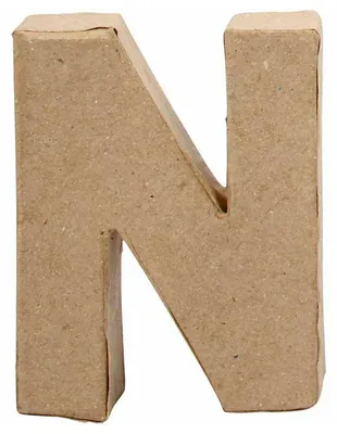 Immagine prodotto di lettera N in cartapesta 10 cm