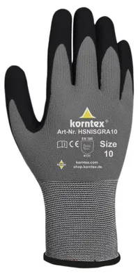 Productafbeelding van Korntex - Veiligheidshandschoenen "Izmir", elastisch LT5669 (7) (zwart/grijs)