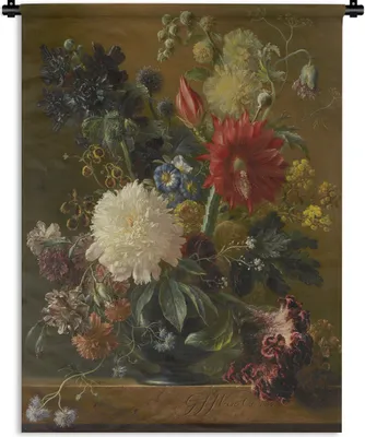Produktbild von MuchoWow® Wandteppich Wandbehang Stilleben - Gemälde von G.J.J Van Os 60x80 cm Tapisserie Dekoration Wandtuch - Decke - Wandtücher - Wohne