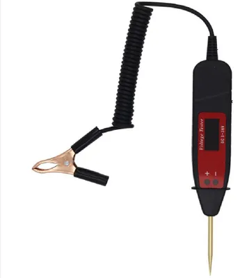 Image de Testeur de tension électrique numérique LCD pour voiture, 5-36 V CC, avec lampe LED