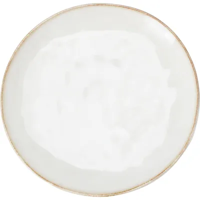 Obrázok produktu pre Kolekcia Siaki Jedálenský a dezertný tanier biely s hnedým okrajom 21 cm